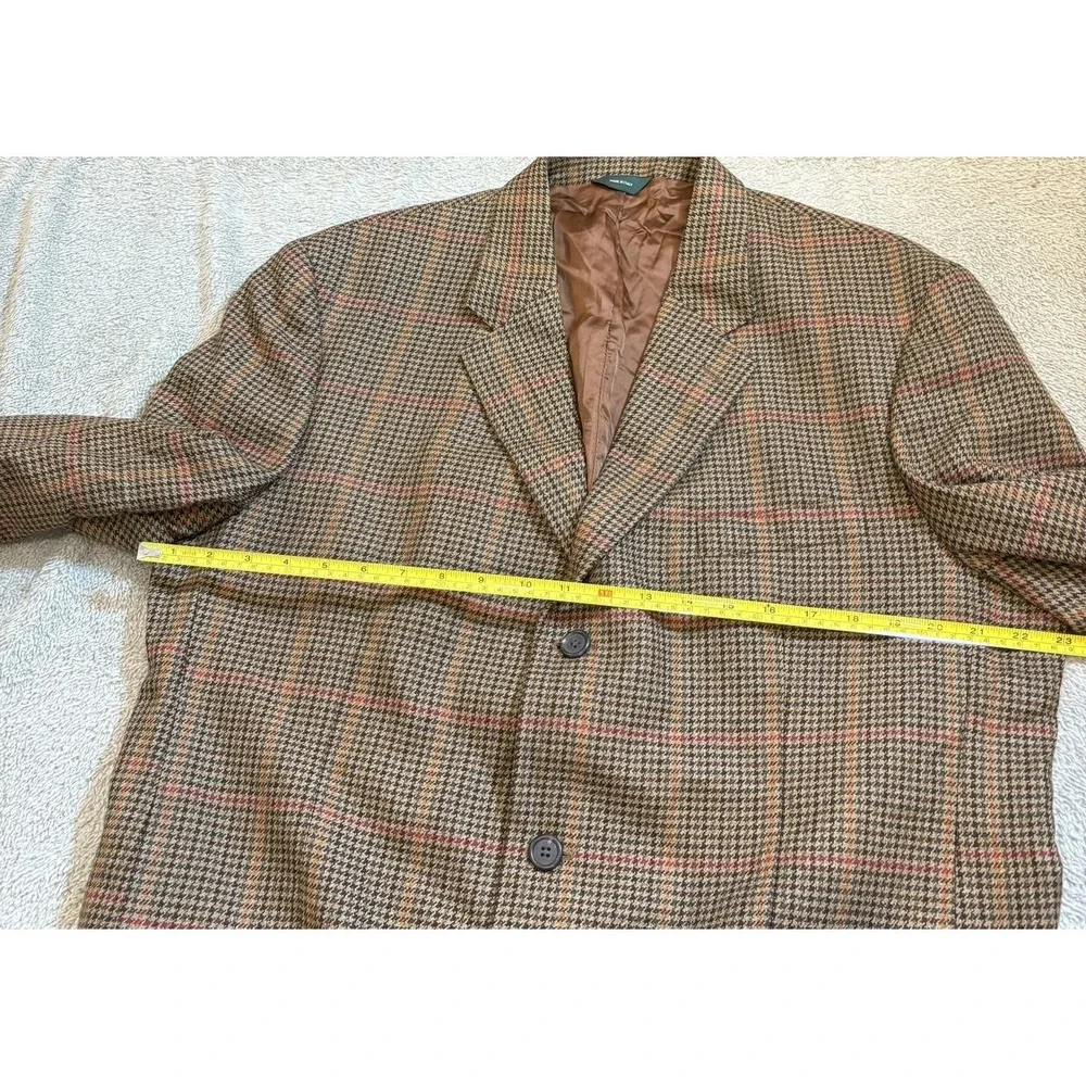 J.‎ Crew Oarsman Brown Plaid Wool Tweed Blazer Jacket 44L Made Italy Sport Coat